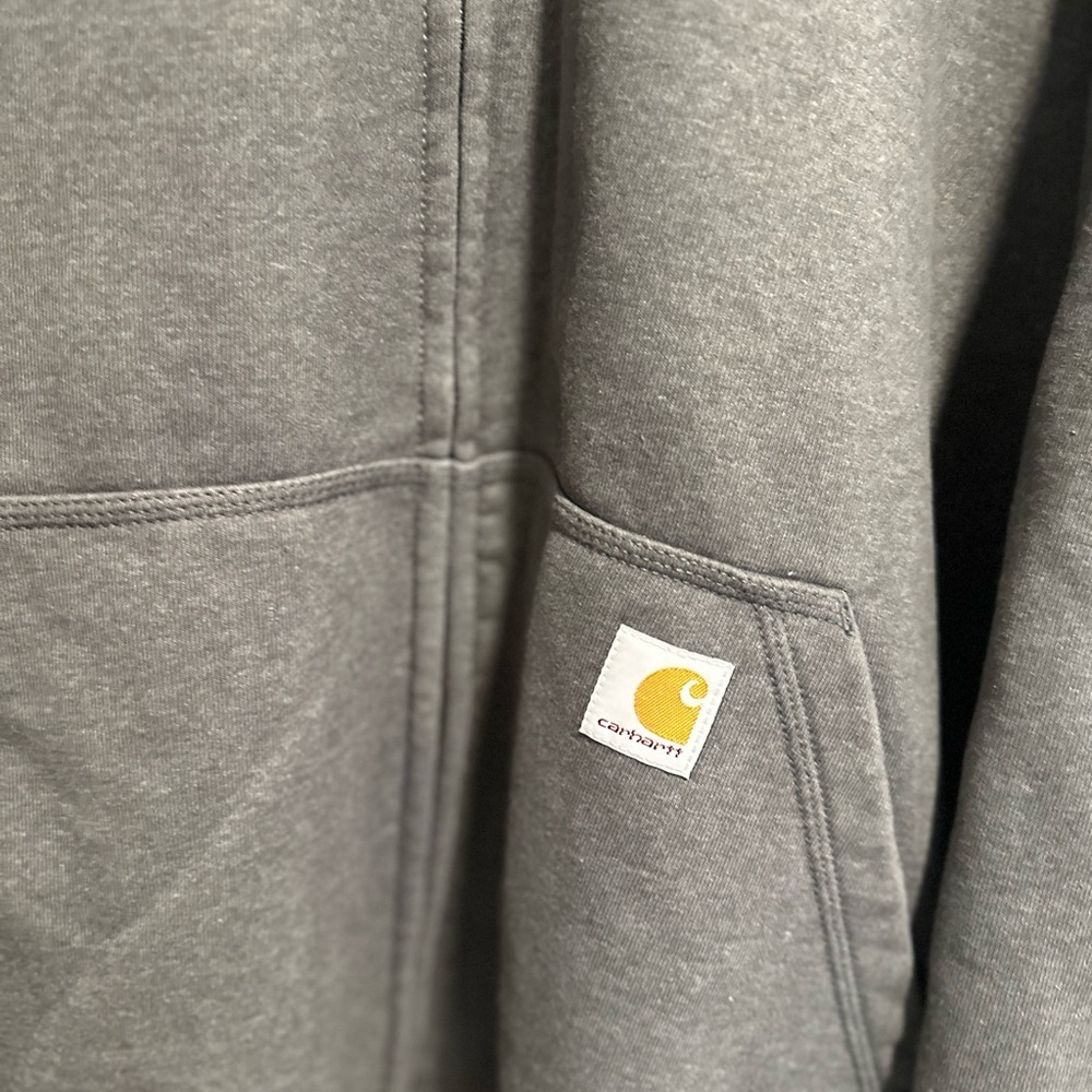 Carhartt Rain Defender Dark Gray Hoodie Sz:3XL Full Zip Workwear Sweatshirt. - Picture 8 of 12